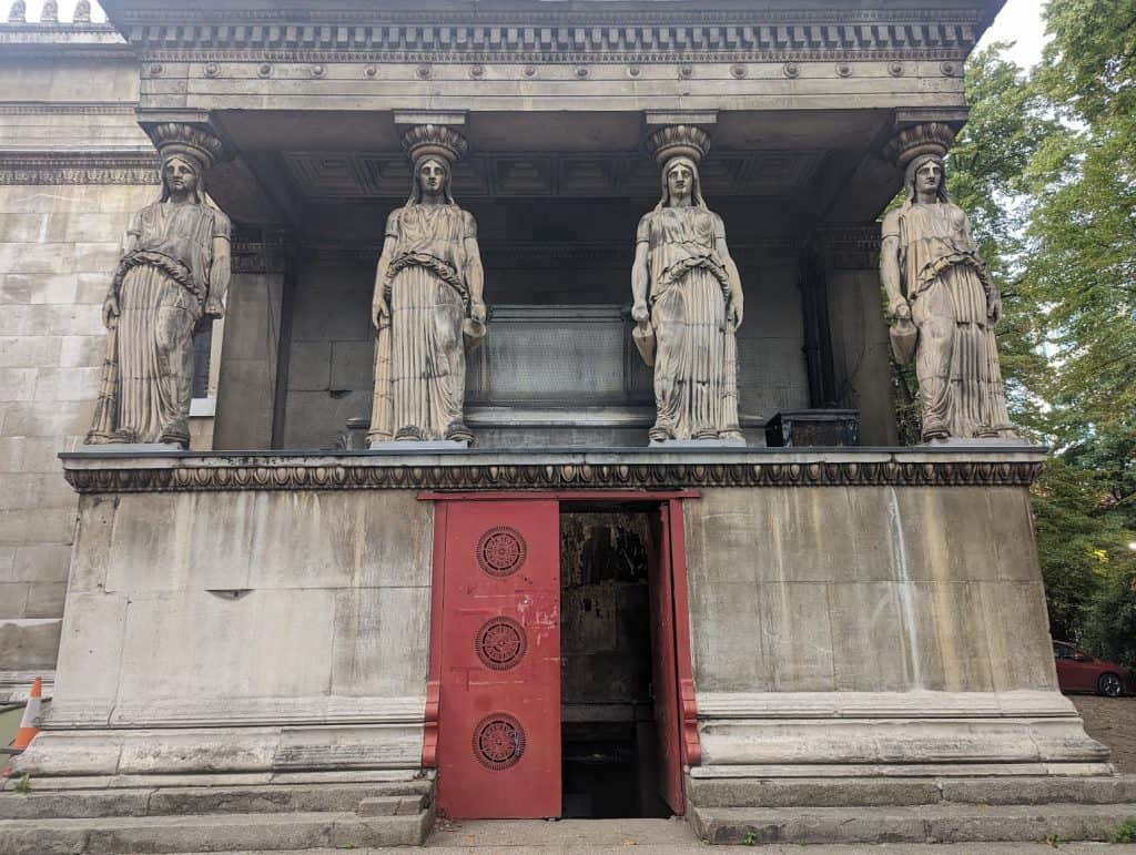 Spooky entrance to the Crypt Gallery in London